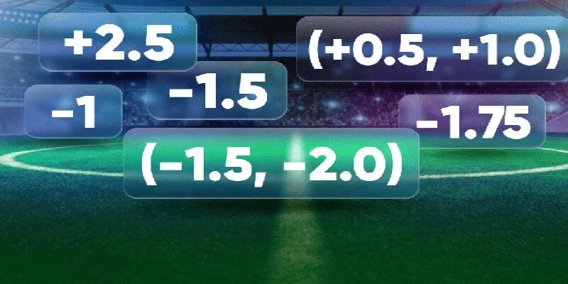 Kèo có các mức chấp lớn nhỏ khác nhau, bội số của 0.25